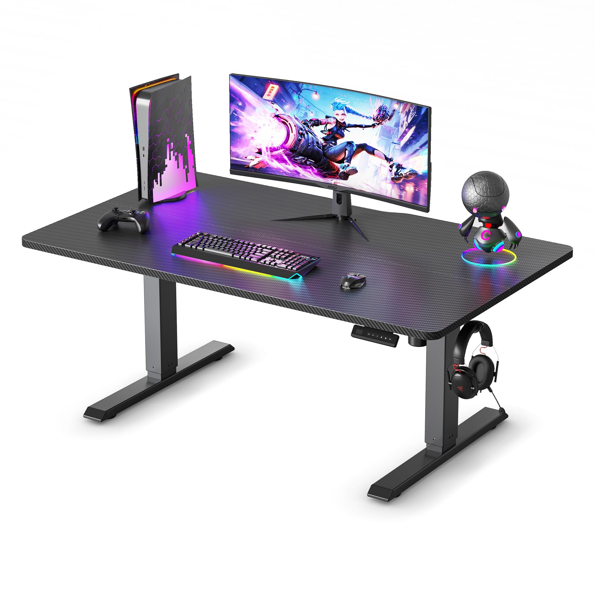 Amazon | FEZIBO 昇降デスク ローデスク 高さ48-72cm 幅100cm オフィス